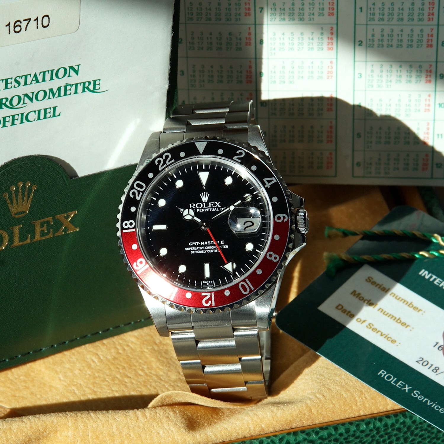 Rolex GMT II 16710 Coke Swiss only dial Box Papers